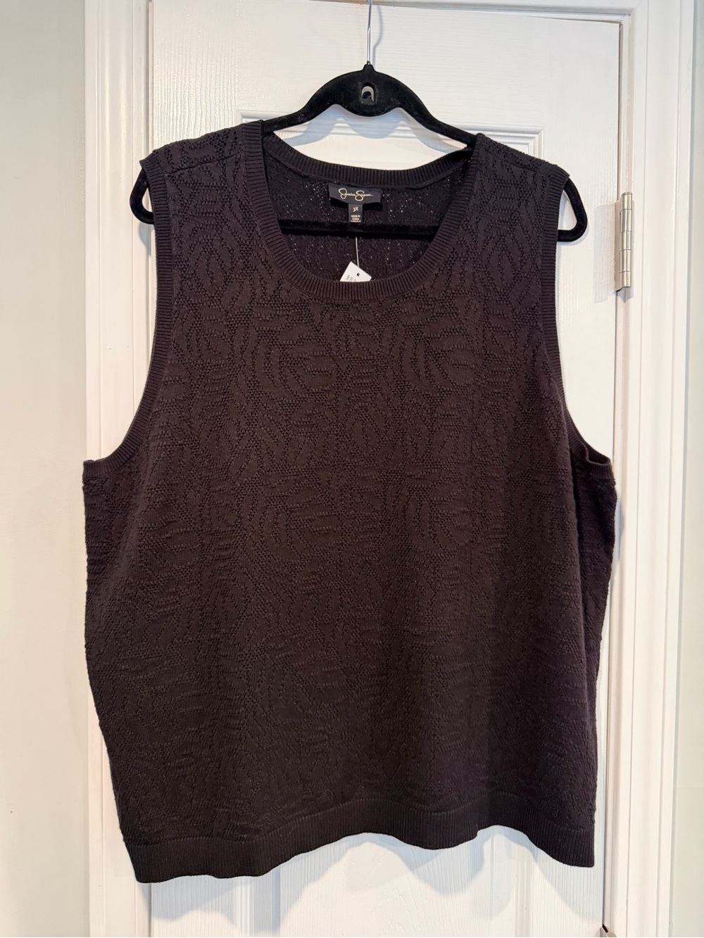 NWT Jessica Simpson Size 3X Black Astrid Mesh Sleeveless Sweater Tank Top Vest